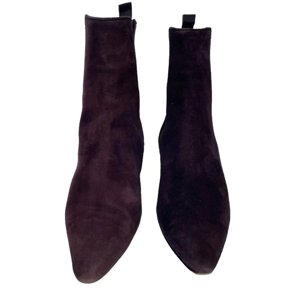 Manolo Blahnik Chelsea Point Toe Suede Kitten Heel Boot Sz 36 US 6 Ret $945 - Picture 2 of 7